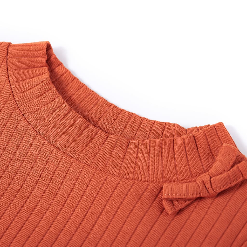 Kindershirt met lange mouwen 92 oranjebruin orange