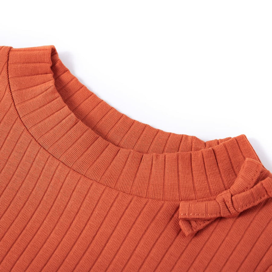 Kindershirt met lange mouwen 92 oranjebruin orange