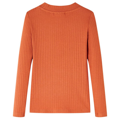 Kindershirt met lange mouwen 104 oranjebruin orange 104