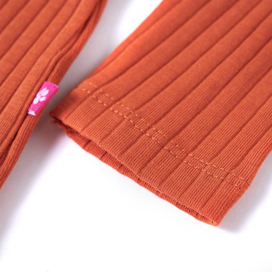 Kindershirt met lange mouwen 104 oranjebruin orange 104