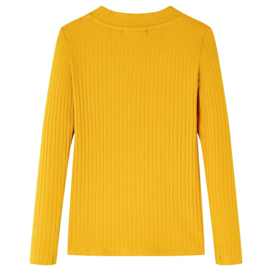 Kindershirt met lange mouwen 92 okerkleurig Oker