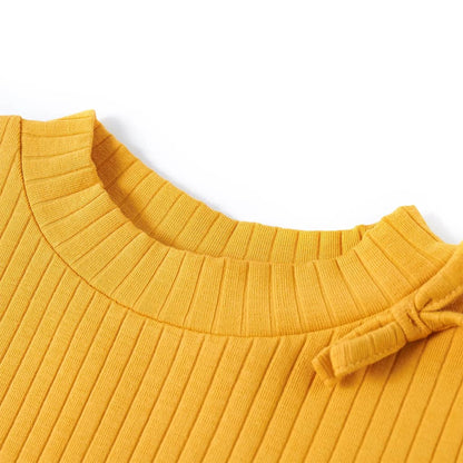 Kindershirt met lange mouwen 92 okerkleurig Oker