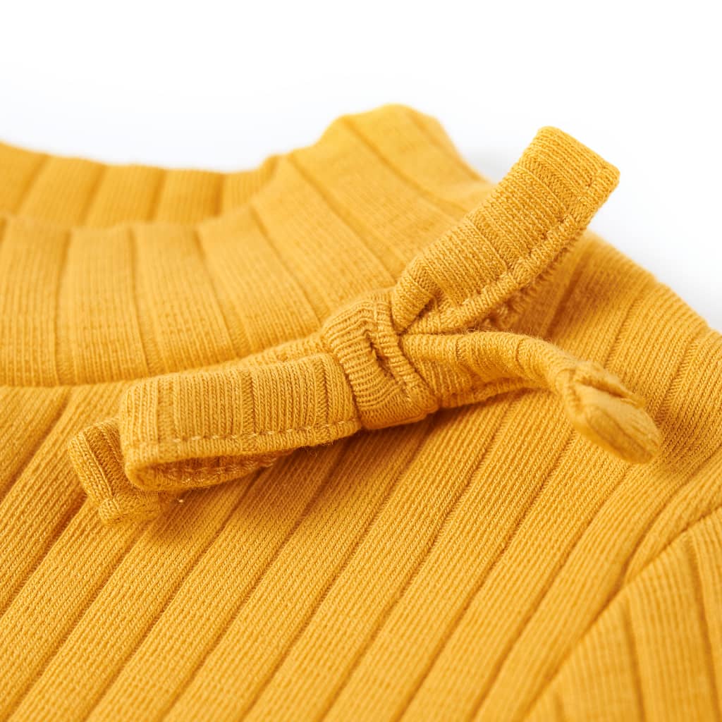 Kindershirt met lange mouwen 92 okerkleurig Oker