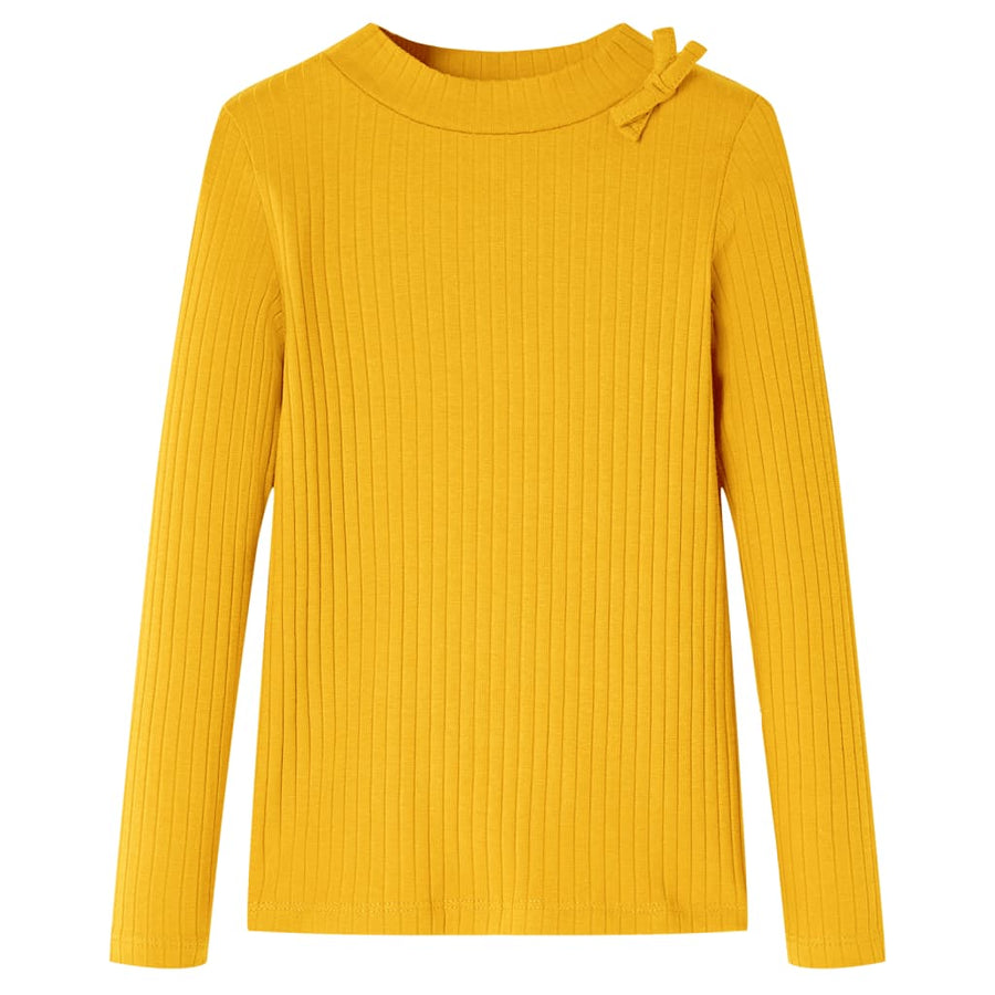 Kindershirt met lange mouwen 104 okerkleurig Oker