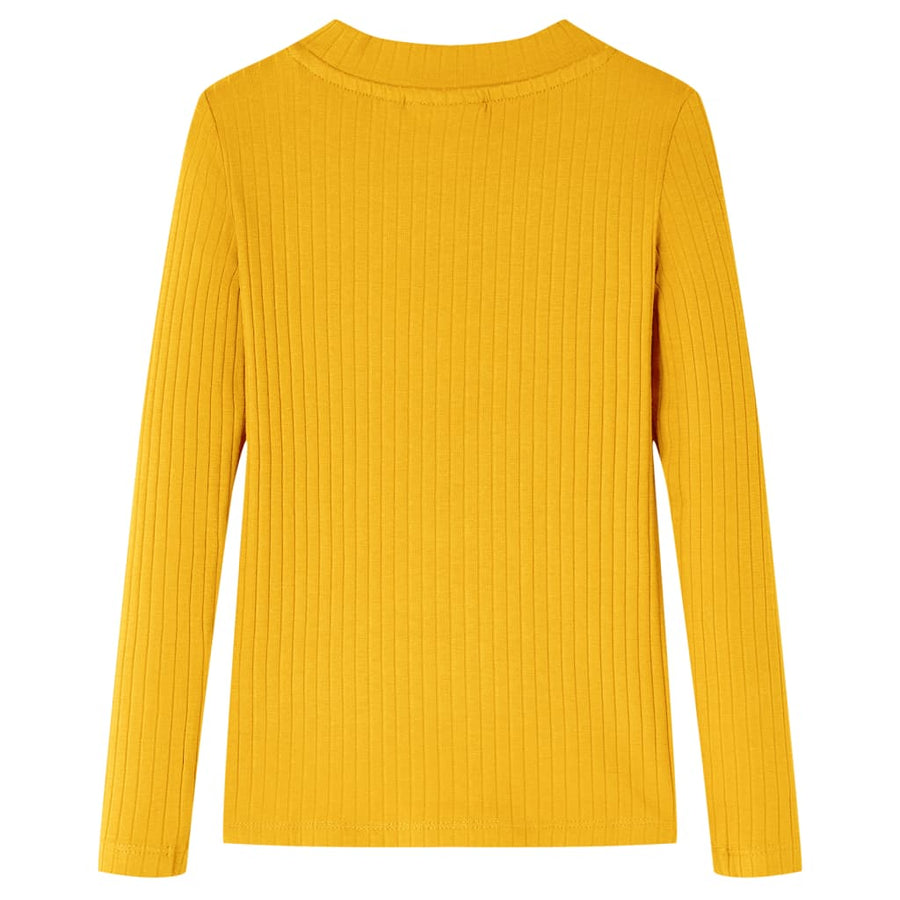 Kindershirt met lange mouwen 104 okerkleurig Oker
