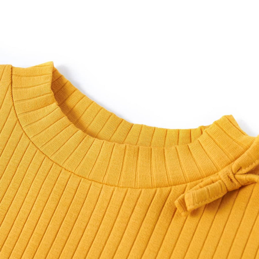 Kindershirt met lange mouwen 104 okerkleurig Oker