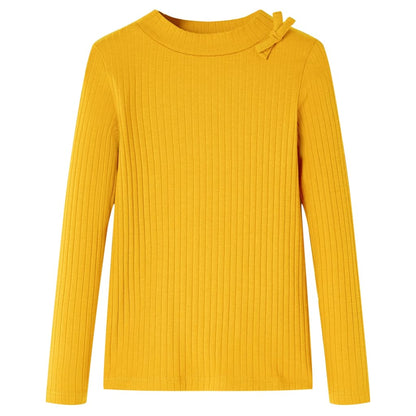 Kindershirt met lange mouwen 116 okerkleurig Oker