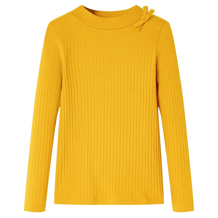 Kindershirt met lange mouwen 116 okerkleurig Oker
