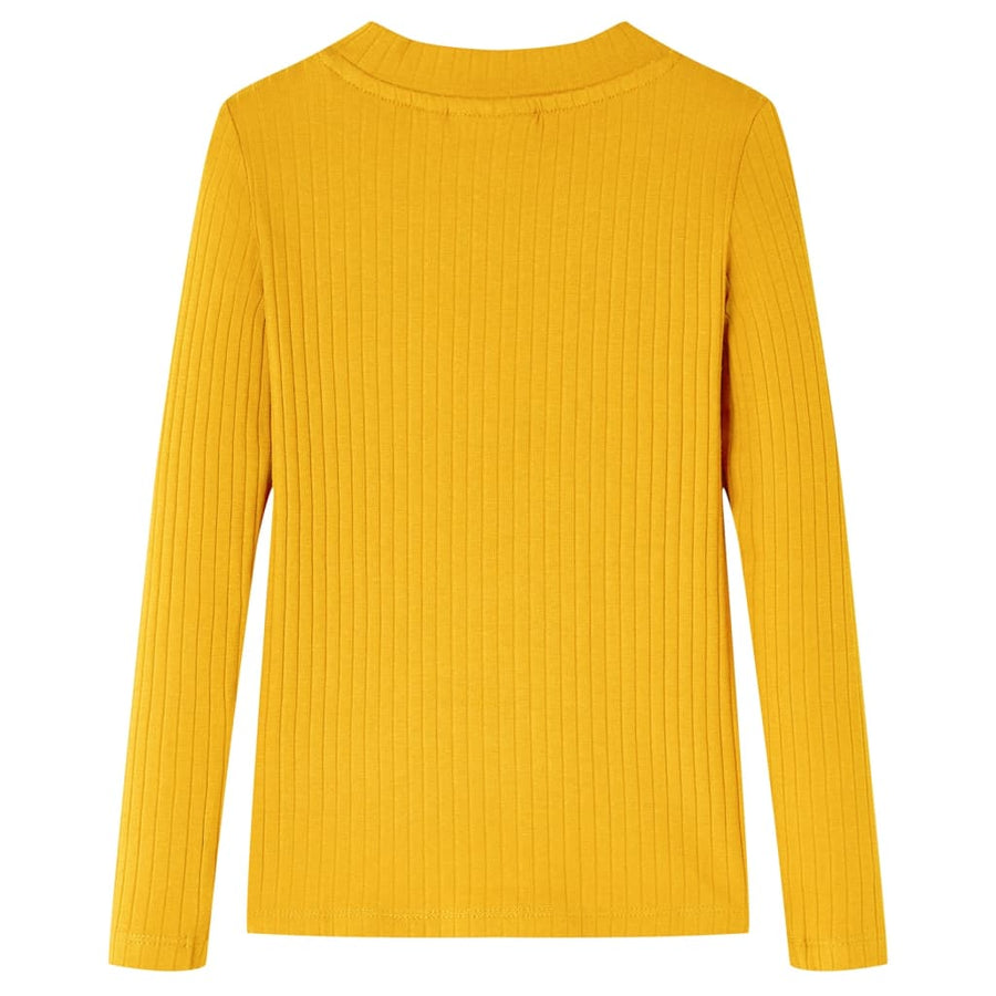Kindershirt met lange mouwen 116 okerkleurig Oker