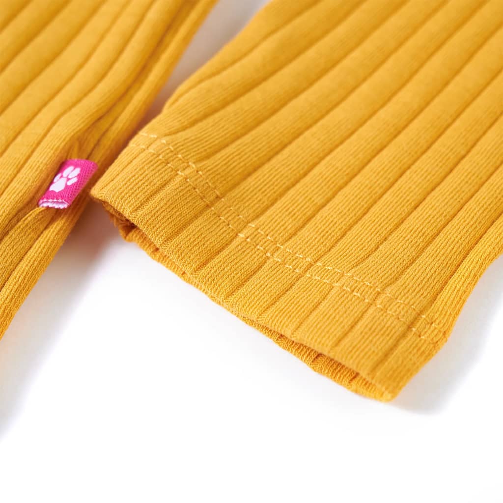 Kindershirt met lange mouwen 116 okerkleurig Oker