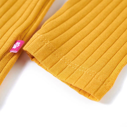 Kindershirt met lange mouwen 116 okerkleurig Oker