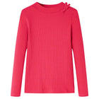 Kids' long-sleeved shirt size 116 bright pink