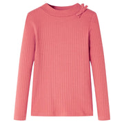 Kindershirt lange mouwen 128 oudroze