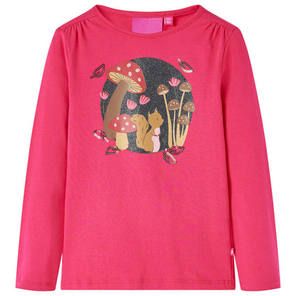Kindershirt met lange mouwen 104 felroze Roze 104