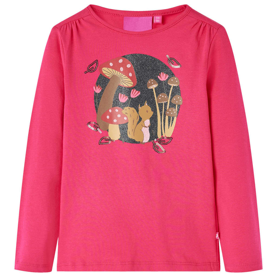 Kindershirt met lange mouwen 104 felroze Roze 104