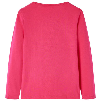 Kindershirt met lange mouwen 116 felroze Roze 116