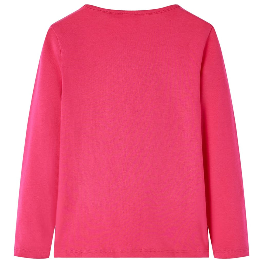 Kindershirt met lange mouwen 116 felroze Roze 116