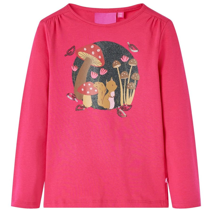 Kindershirt met lange mouwen 128 felroze Roze 128