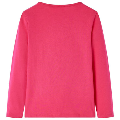 Kindershirt met lange mouwen 128 felroze Roze 128