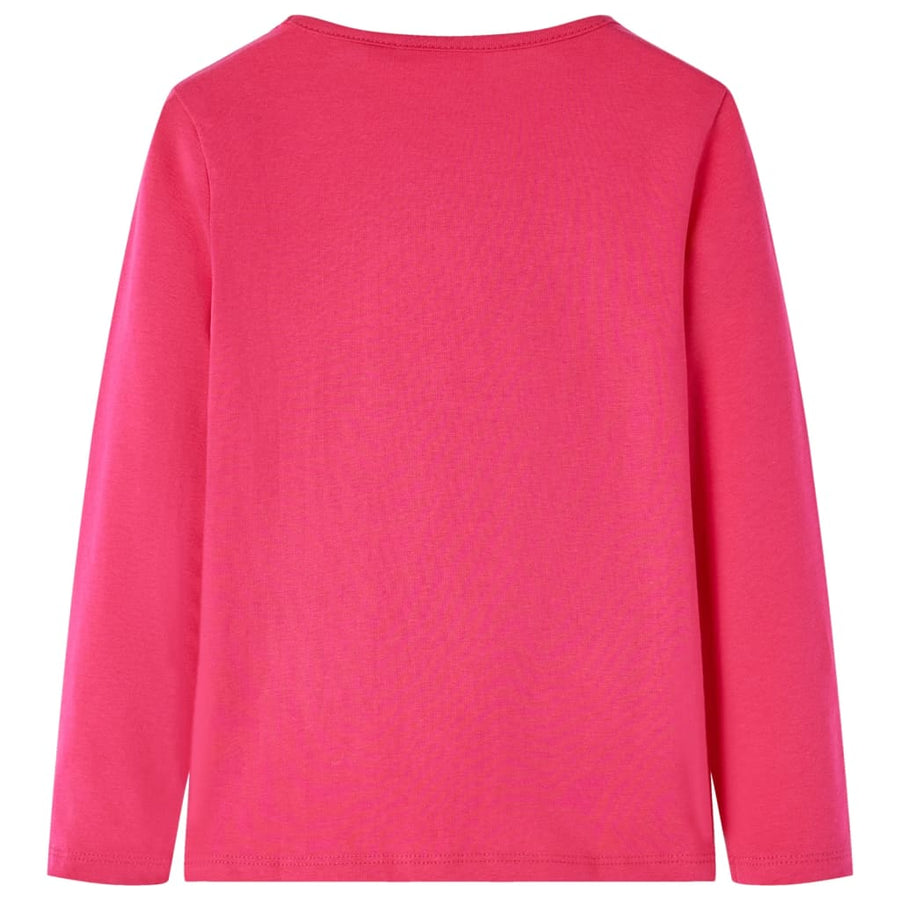 Kindershirt met lange mouwen 140 felroze Roze 140