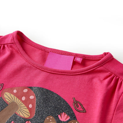 Kindershirt met lange mouwen 140 felroze Roze 140