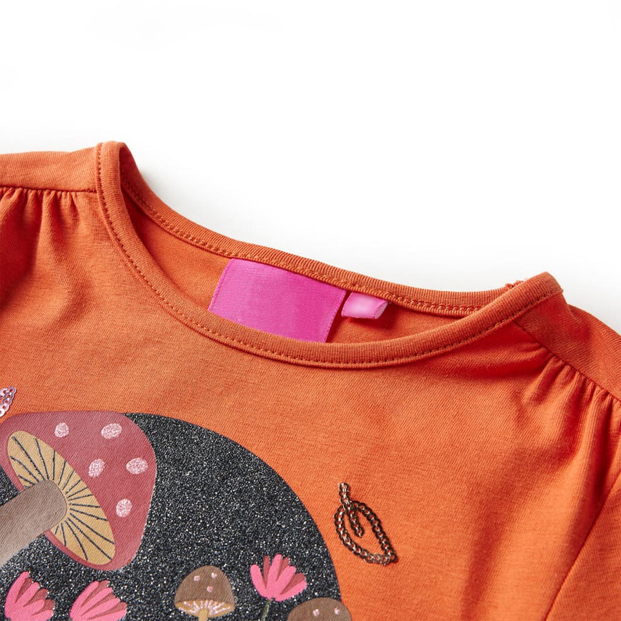 Kindershirt met lange mouwen 104 oranjebruin orange
