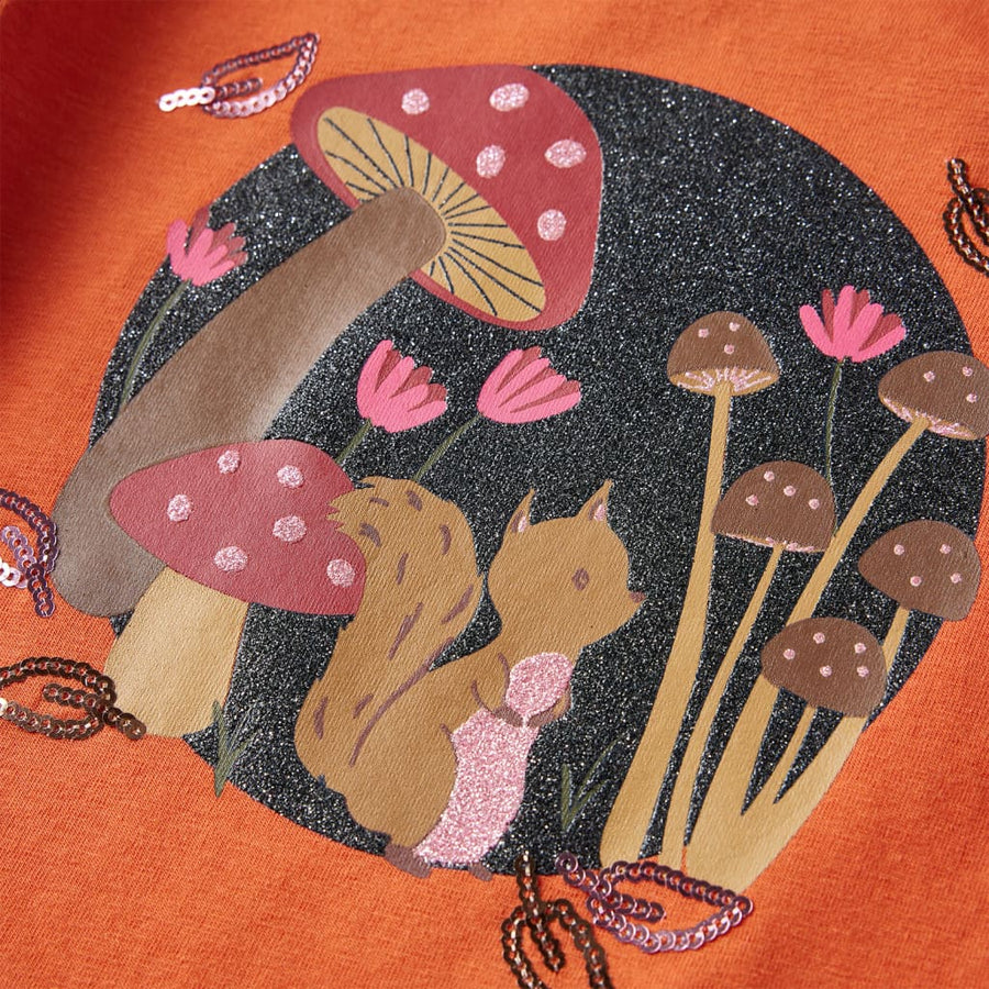 Kindershirt met lange mouwen 104 oranjebruin orange