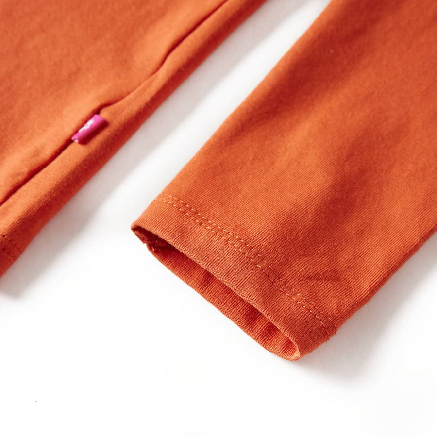 Kindershirt met lange mouwen 104 oranjebruin orange