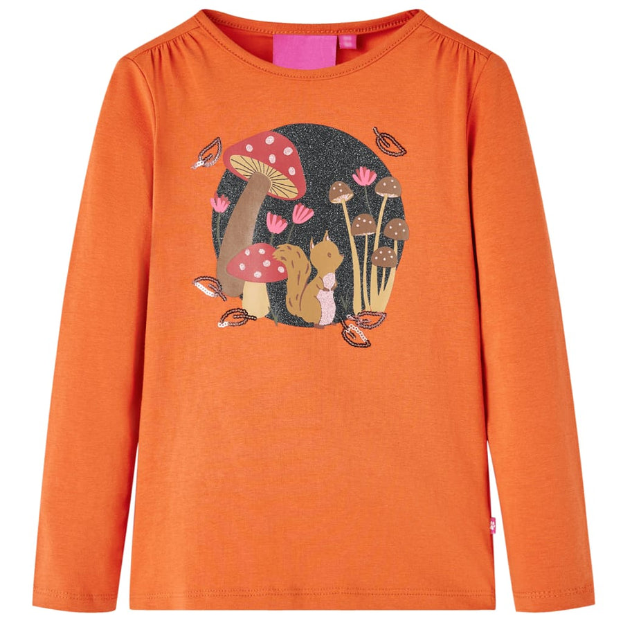 Kindershirt met lange mouwen 116 oranjebruin orange