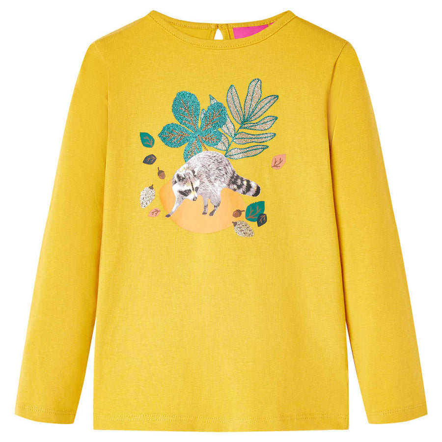 Kindershirt met lange mouwen 116 okerkleurig Oker 116