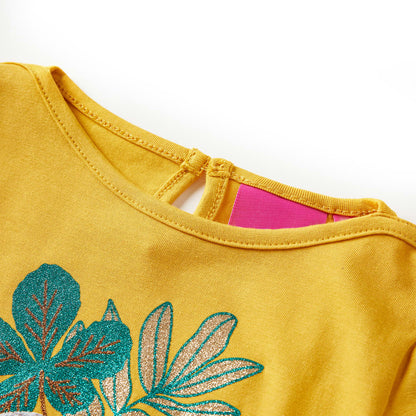 Kindershirt met lange mouwen 116 okerkleurig Oker 116