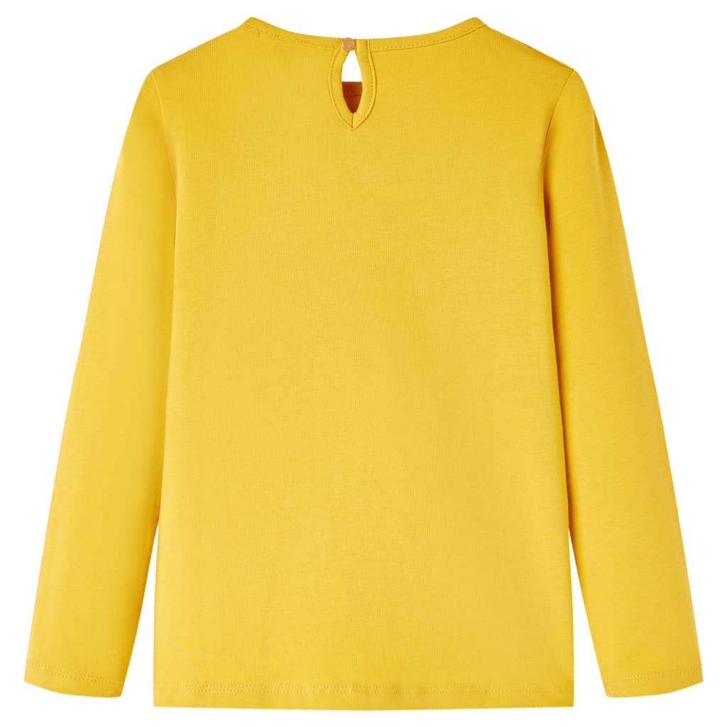 Kindershirt met lange mouwen 128 okerkleurig Oker 128