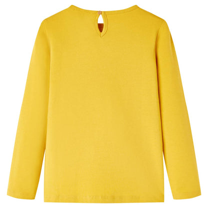 Kindershirt met lange mouwen 128 okerkleurig Oker 128