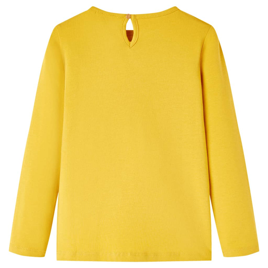 Kindershirt met lange mouwen 128 okerkleurig Oker 128