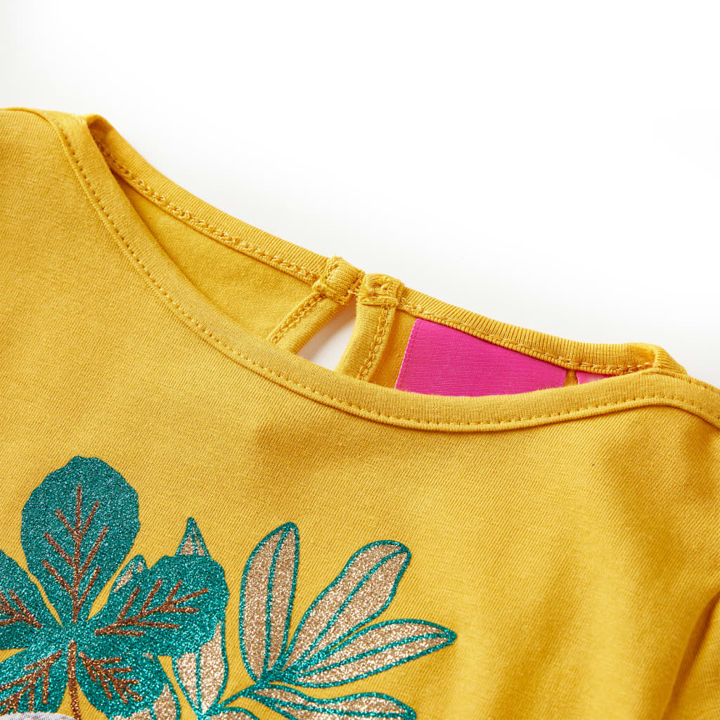 Kindershirt met lange mouwen 128 okerkleurig Oker 128