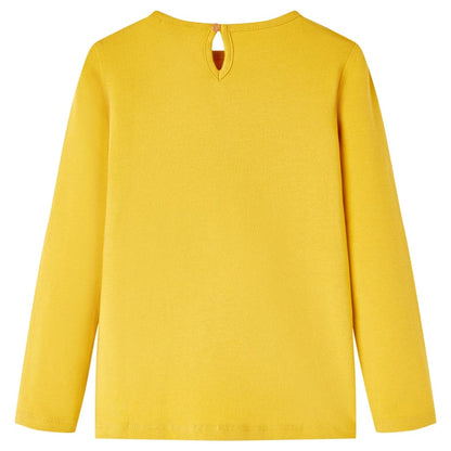 Kindershirt met lange mouwen 140 okerkleurig Oker
