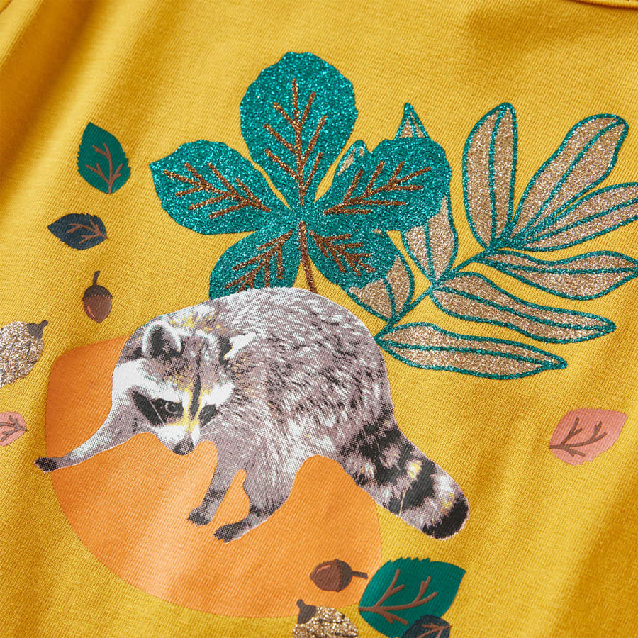 Kindershirt met lange mouwen 140 okerkleurig Oker
