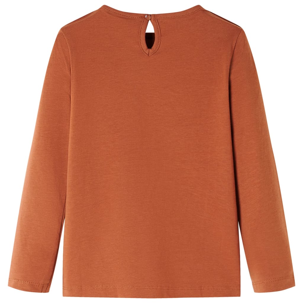 Kindershirt met lange mouwen 128 cognackleurig Cognac 128
