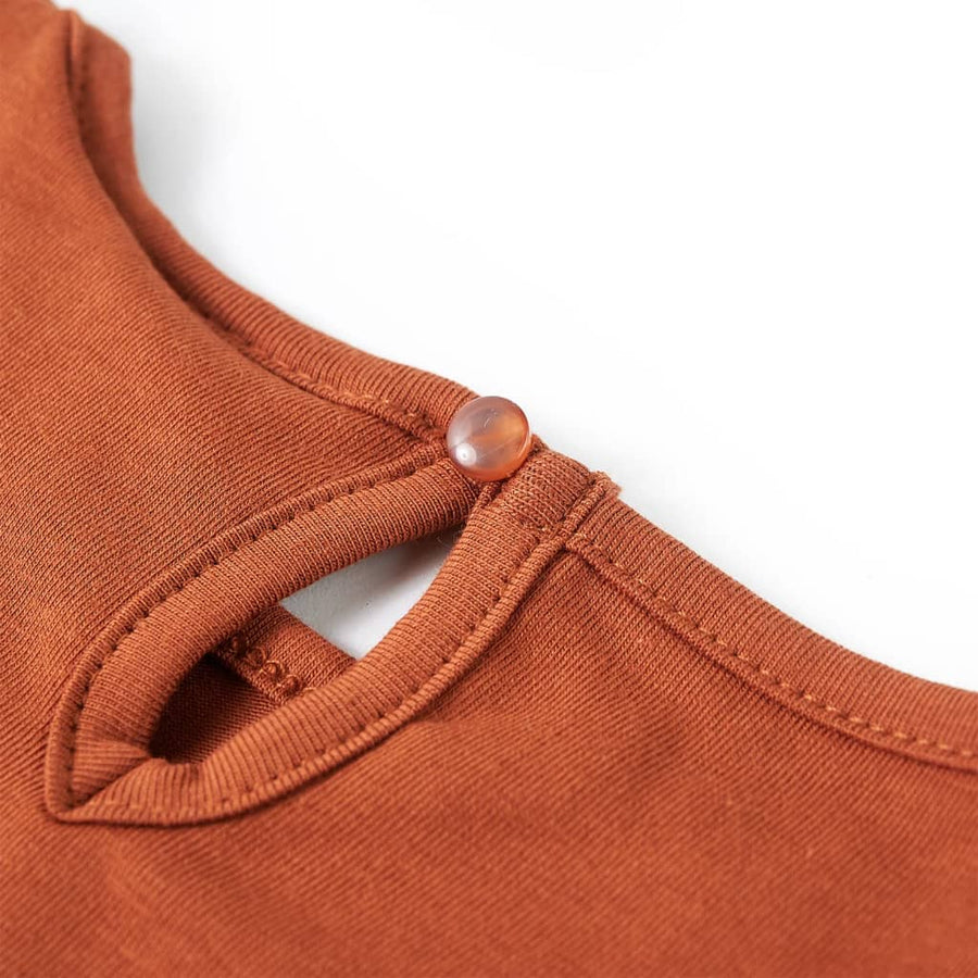 Kindershirt met lange mouwen 128 cognackleurig Cognac 128