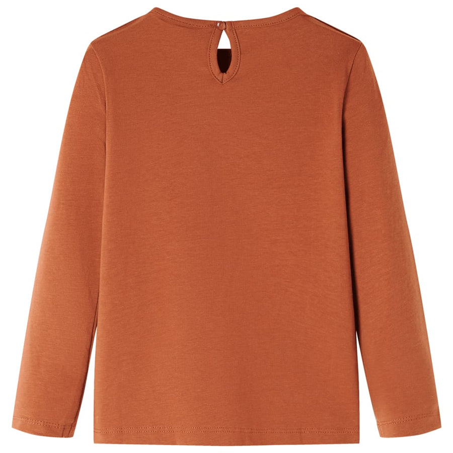 Kindershirt met lange mouwen 140 cognackleurig Cognac 140