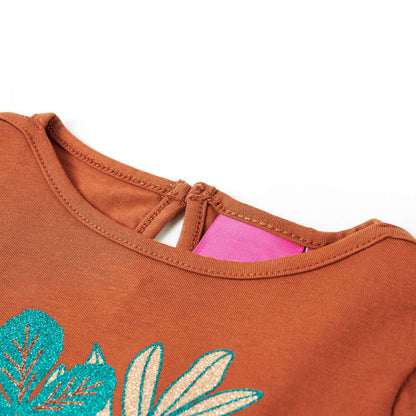 Kindershirt met lange mouwen 140 cognackleurig Cognac 140