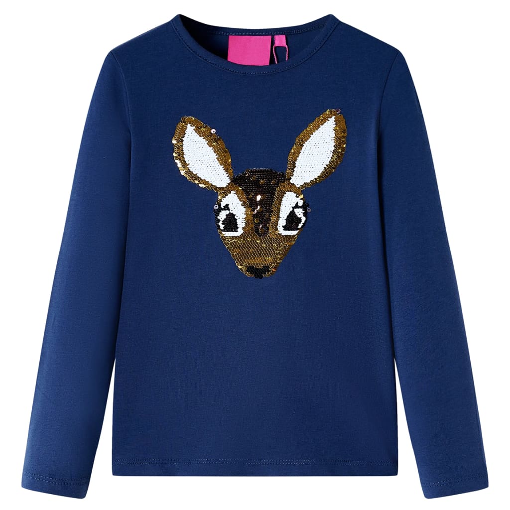 Kindershirt met lange mouwen 104 marineblauw Marineblauw