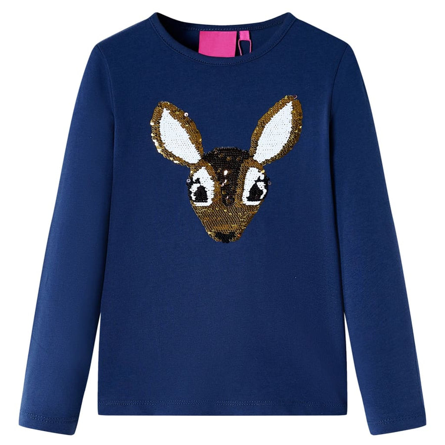 Kindershirt met lange mouwen 104 marineblauw Marineblauw