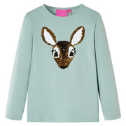 Children's long-sleeve shirt, size 116, mint green