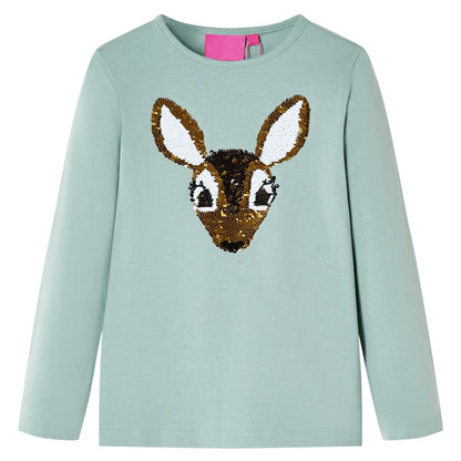 Kindershirt met lange mouwen 128 middelmintkleurig Mintgroen 128
