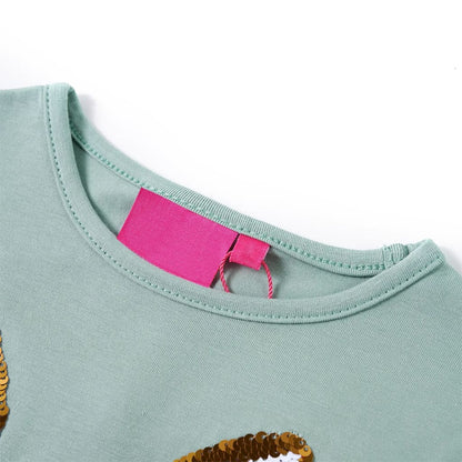 Kindershirt met lange mouwen 128 middelmintkleurig Mintgroen 128