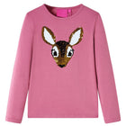 Children's long-sleeved shirt 104 raspberry-colored