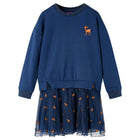 Children's dress with long sleeves 92 navy blue