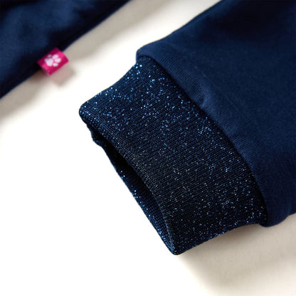 Kinderjurk met lange mouwen 92 marineblauw