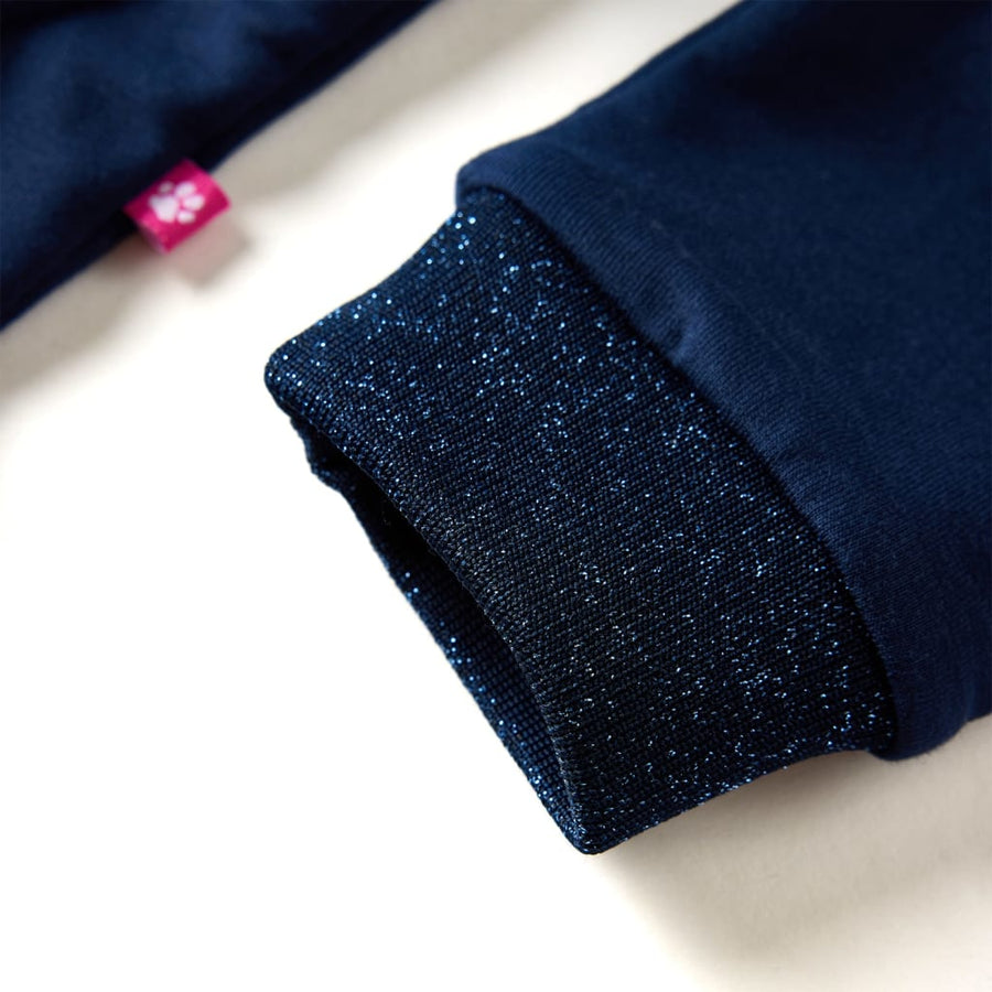Kinderjurk met lange mouwen 92 marineblauw